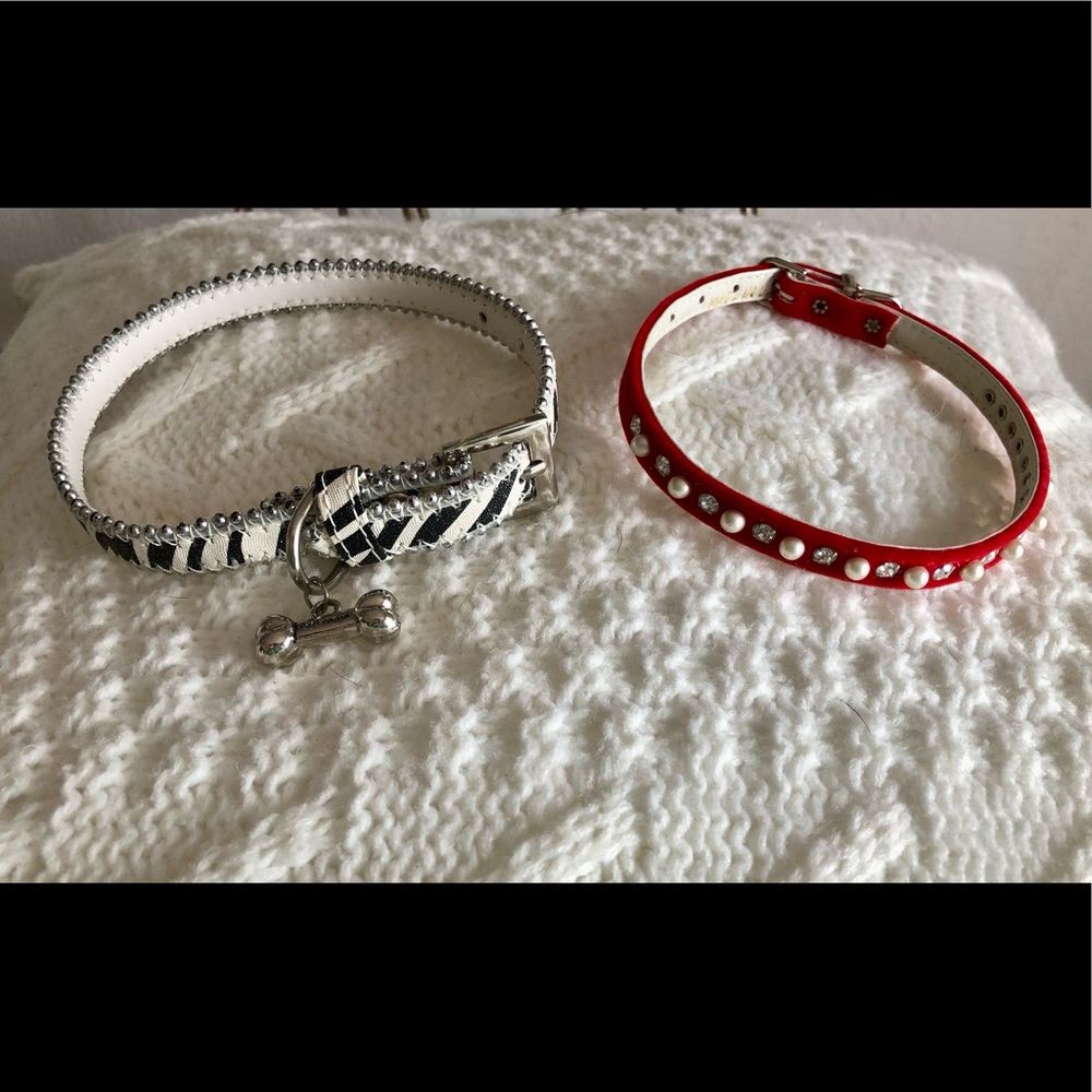 Set of 2 Bling Dog Collars 13.5” & 14”